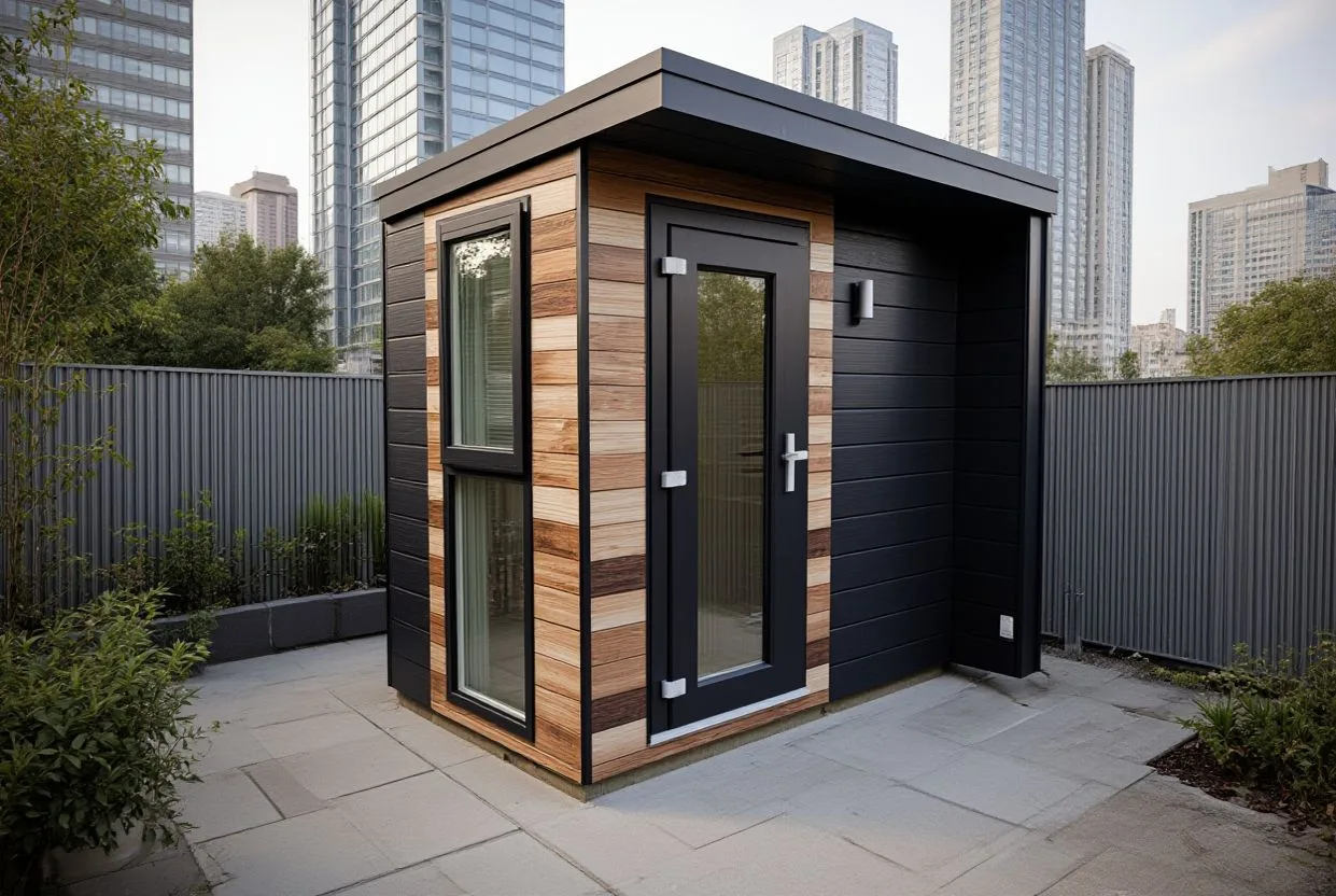 Micro garden office in daylight